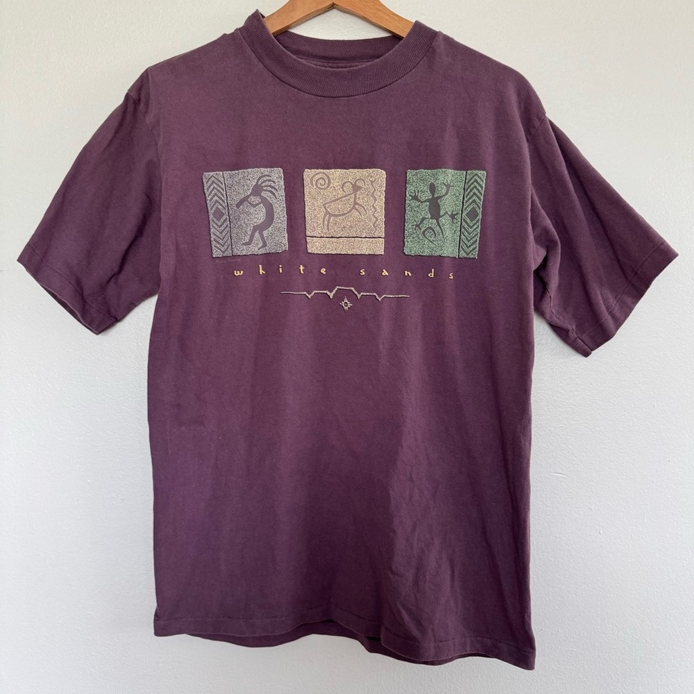 Vintage 90s White Sands National Park T-Shirt Mens Medium Kokopelli USA Art Tee - Picture 1 of 9